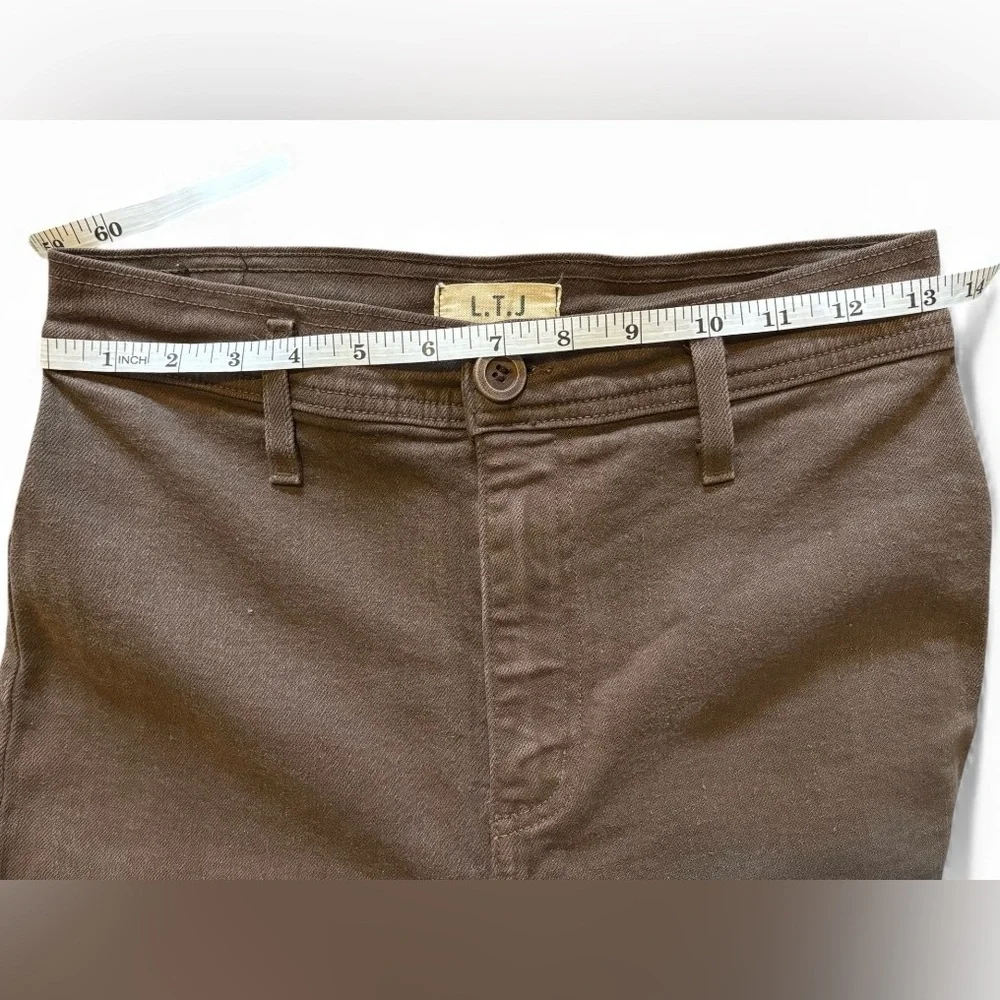 Letter To Juliet Brown Wide Leg Jeans with Distressed Hem - Picture 5 of 8